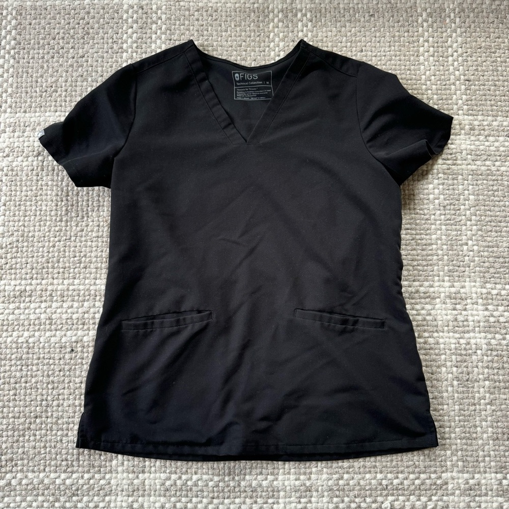 Figs black short sleeve top